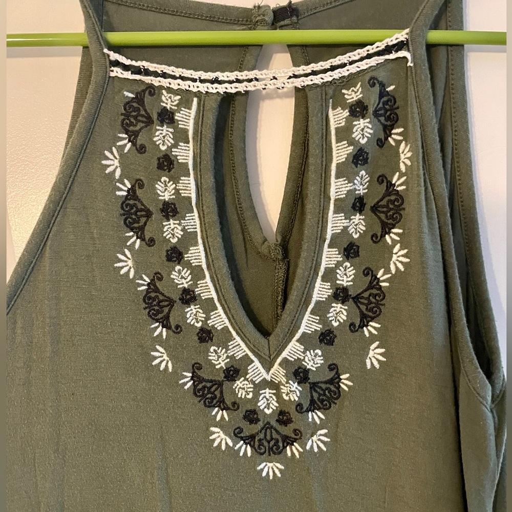 Olive flowy dress